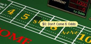Don't Come Odds Bet